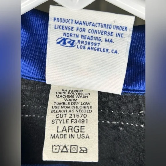 Converse All Star Vintage 90s Blue Warmup Button Up Shirt Men Size Large Sporty - Picture 8 of 9
